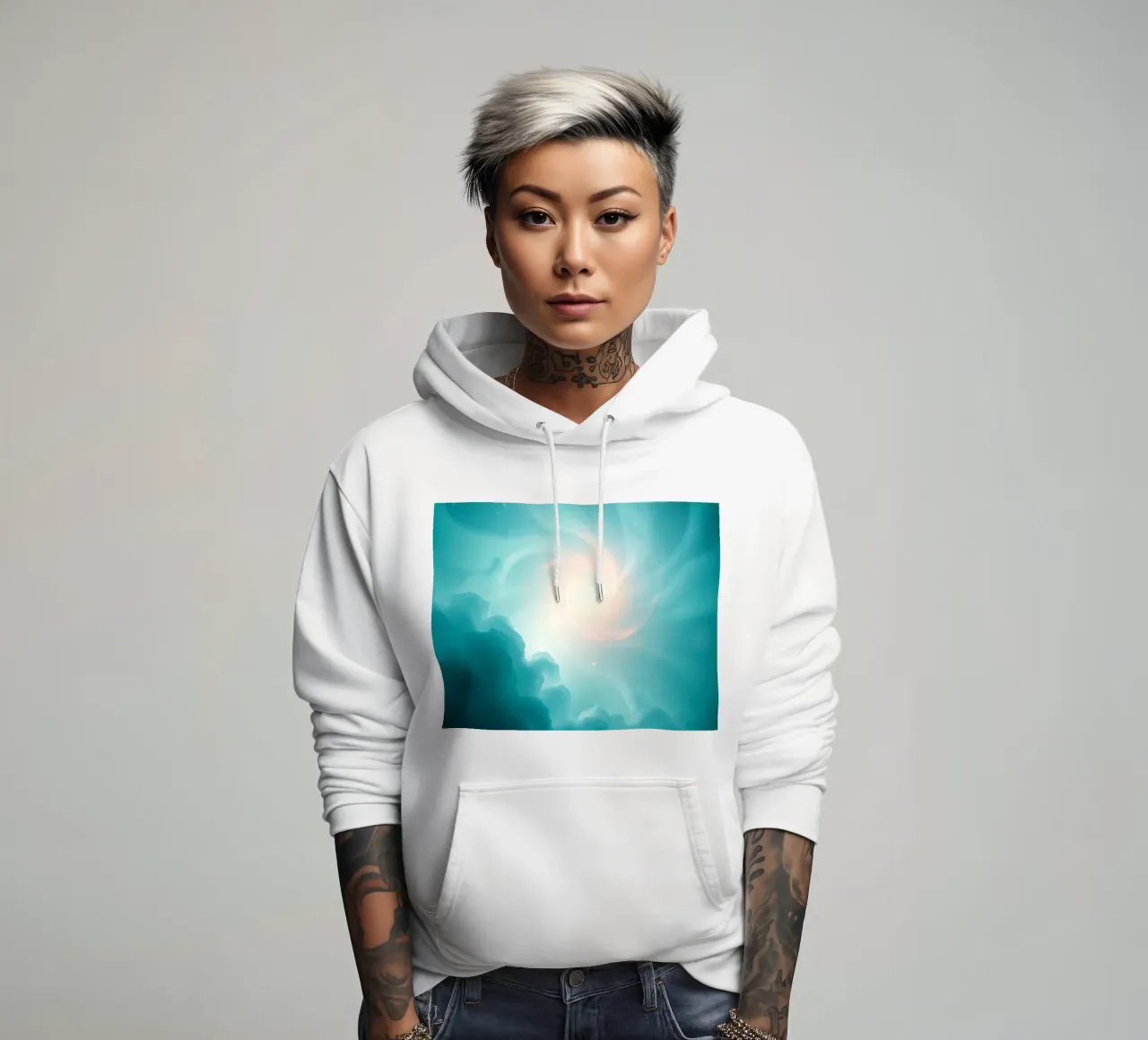 Il design astratto e vorticoso con colori tenui crea un'atmosfera mistica. felpa con cappuccio da DesignDoodle