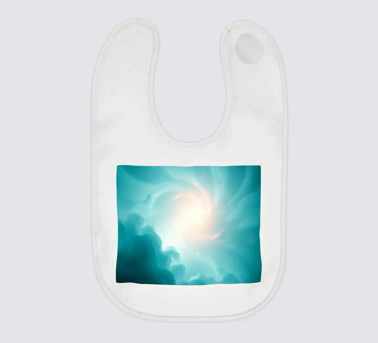 Il design astratto e vorticoso con colori tenui crea un'atmosfera mistica. bavaglino da DesignDoodle