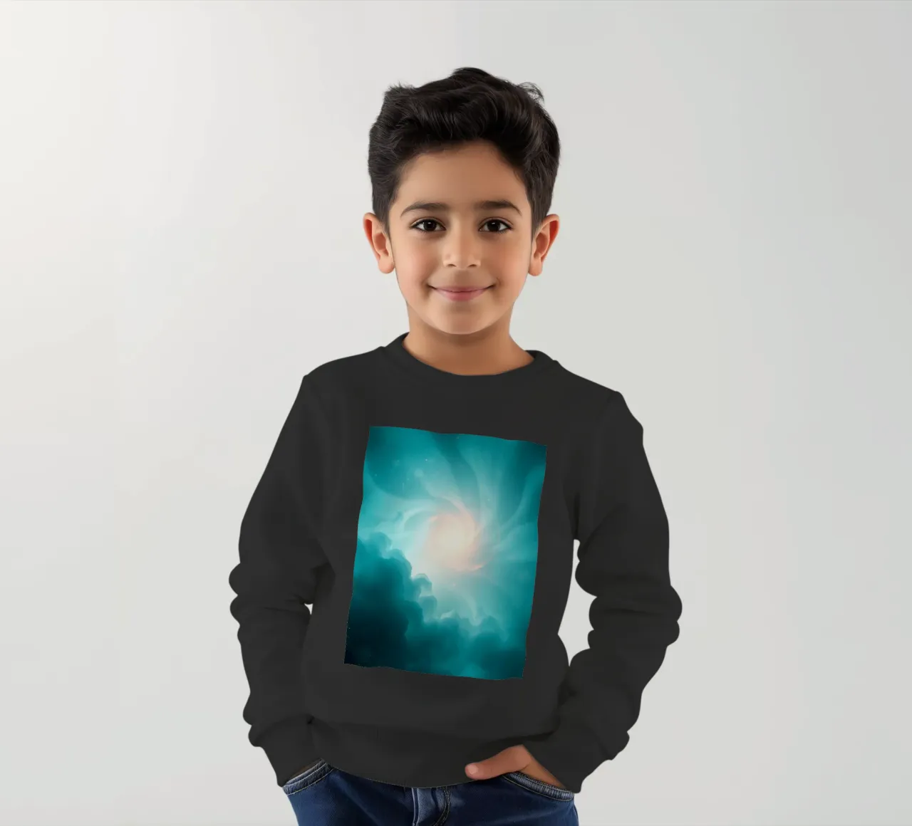 Il design astratto e vorticoso con colori tenui crea un'atmosfera mistica. felpa bambino da DesignDoodle