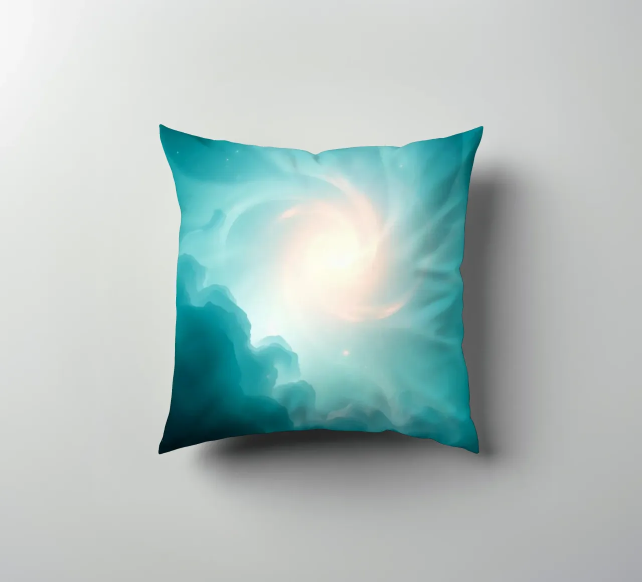 Il design astratto e vorticoso con colori tenui crea un'atmosfera mistica. cuscino da DesignDoodle