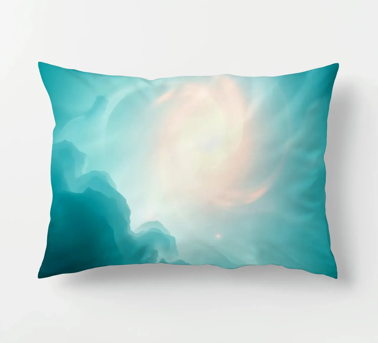 Il design astratto e vorticoso con colori tenui crea un'atmosfera mistica. cuscino da DesignDoodle