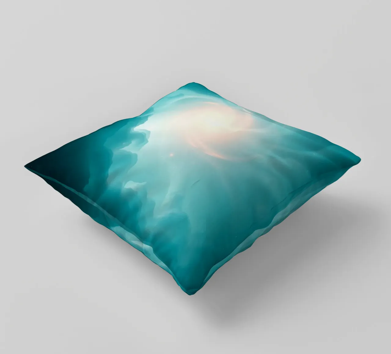 Il design astratto e vorticoso con colori tenui crea un'atmosfera mistica. cuscino da DesignDoodle