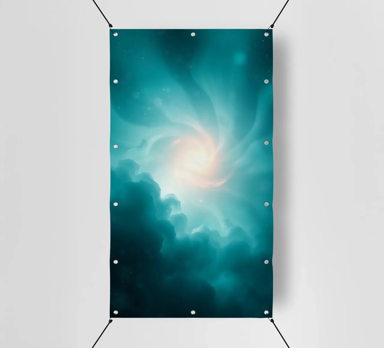 Il design astratto e vorticoso con colori tenui crea un'atmosfera mistica. telo in pvc da DesignDoodle