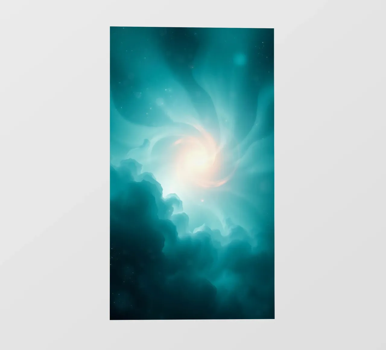 Il design astratto e vorticoso con colori tenui crea un'atmosfera mistica. telo in pvc da DesignDoodle