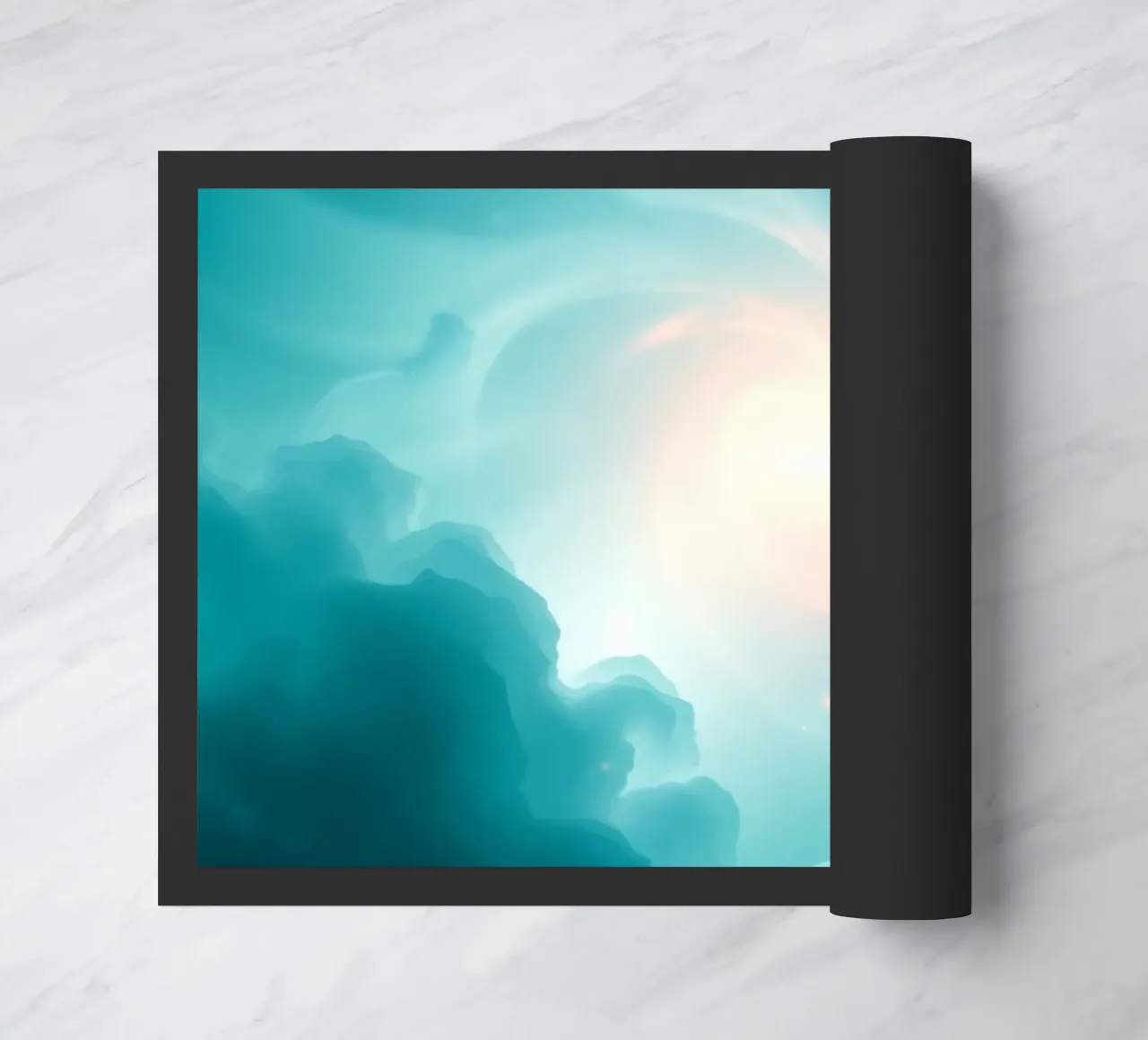 Il design astratto e vorticoso con colori tenui crea un'atmosfera mistica. zerbino da DesignDoodle