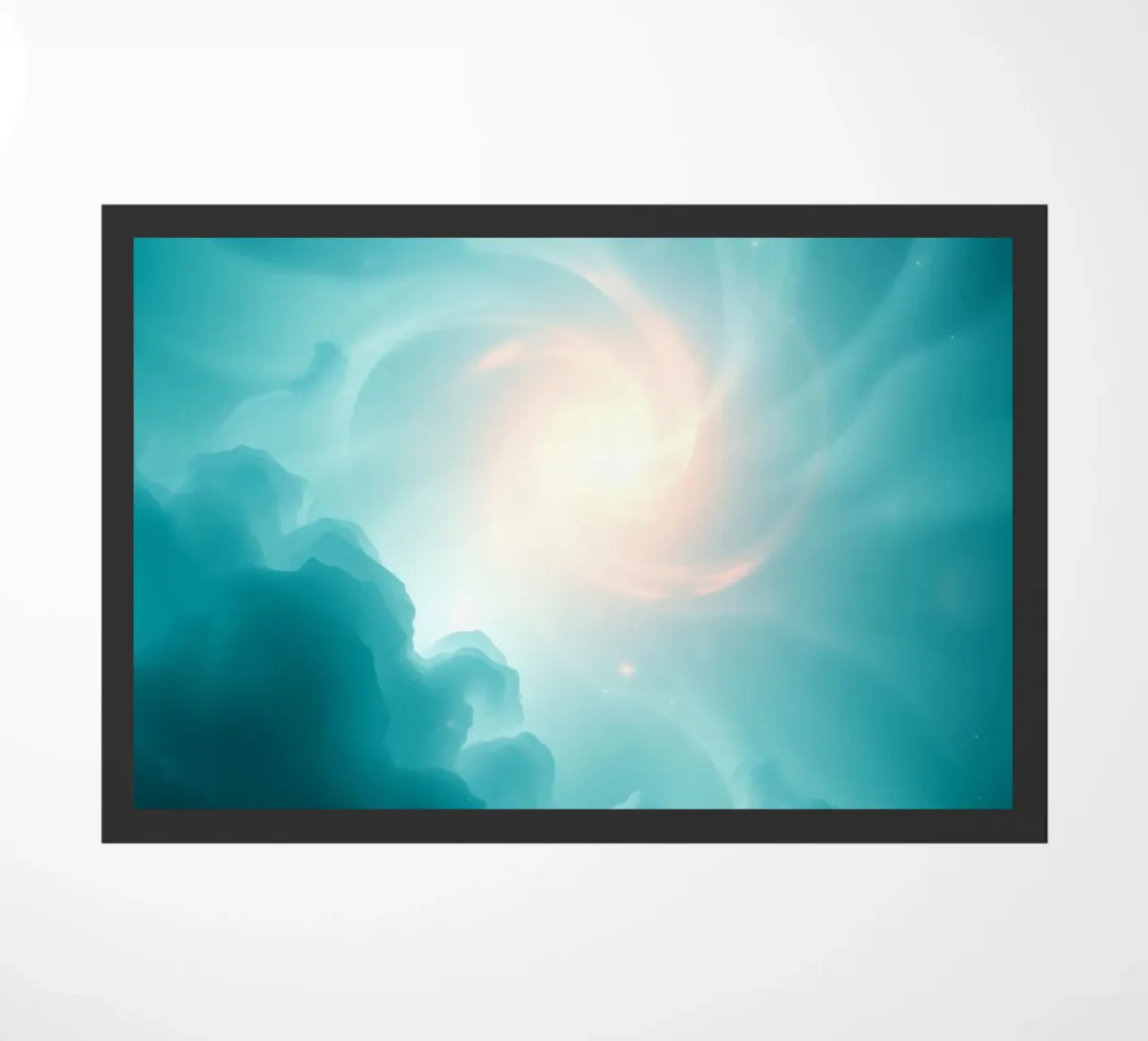 Il design astratto e vorticoso con colori tenui crea un'atmosfera mistica. zerbino da DesignDoodle