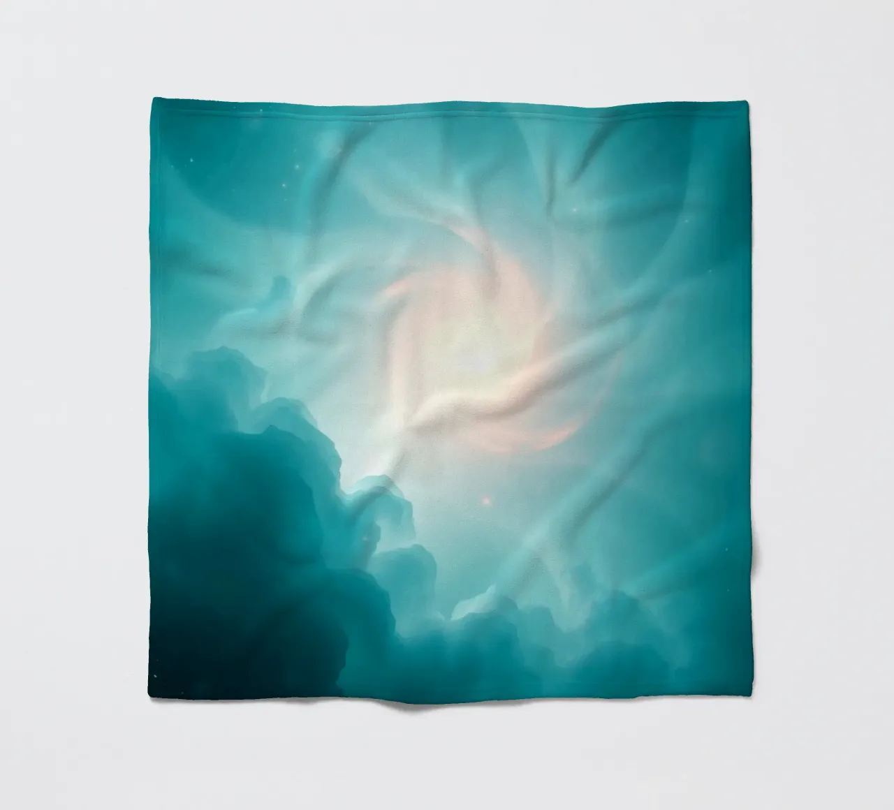 Il design astratto e vorticoso con colori tenui crea un'atmosfera mistica. coperta in pile da DesignDoodle