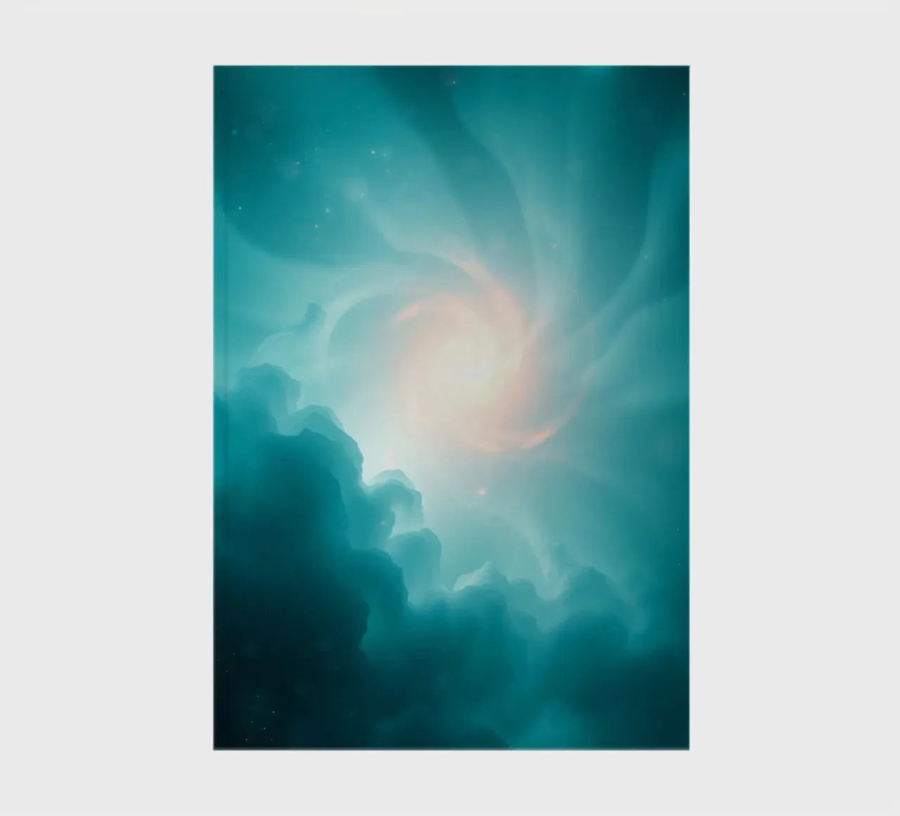 Swirling abstract design with soft colors creates a mystical notebook by DesignDoodle