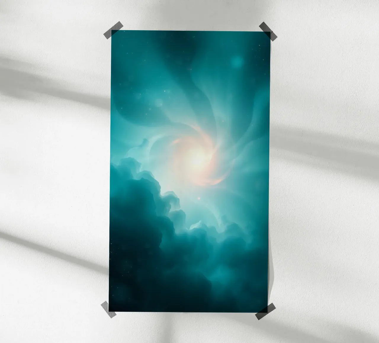 Swirling abstract design with soft colors creates a mystical hahnemühle by DesignDoodle