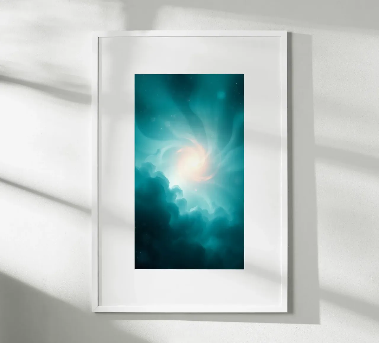 Swirling abstract design with soft colors creates a mystical hahnemühle by DesignDoodle