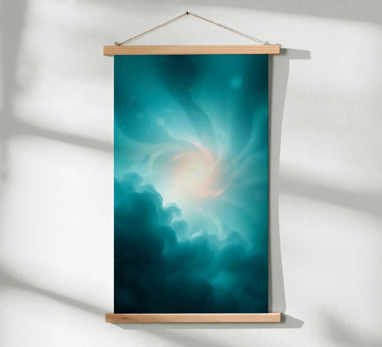Il design astratto e vorticoso con colori tenui crea un'atmosfera mistica. carta hahnemühle da DesignDoodle