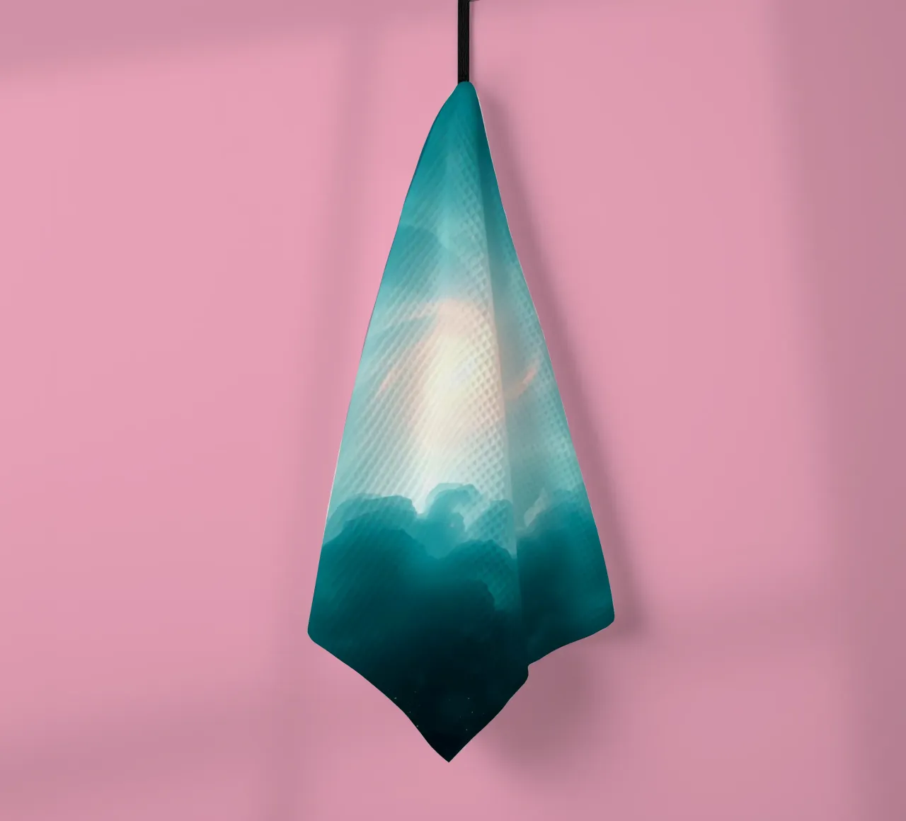 Swirling abstract design with soft colors creates a mystical tea towel by DesignDoodle