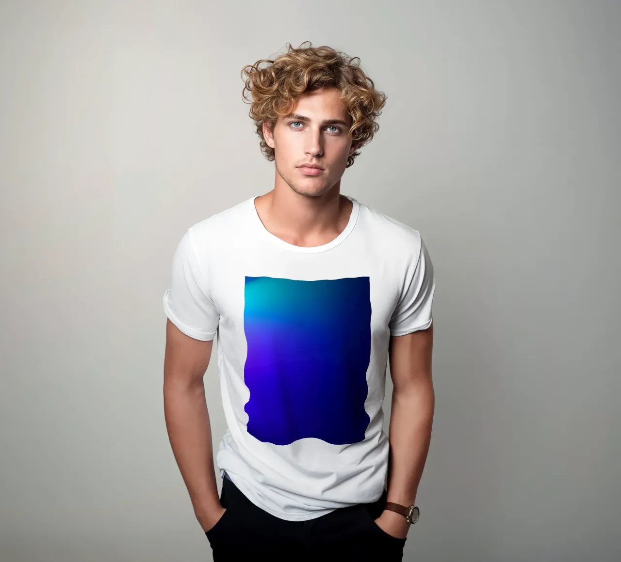 Bright abstract background with gradient shades of blue t-shirt by DesignDoodle