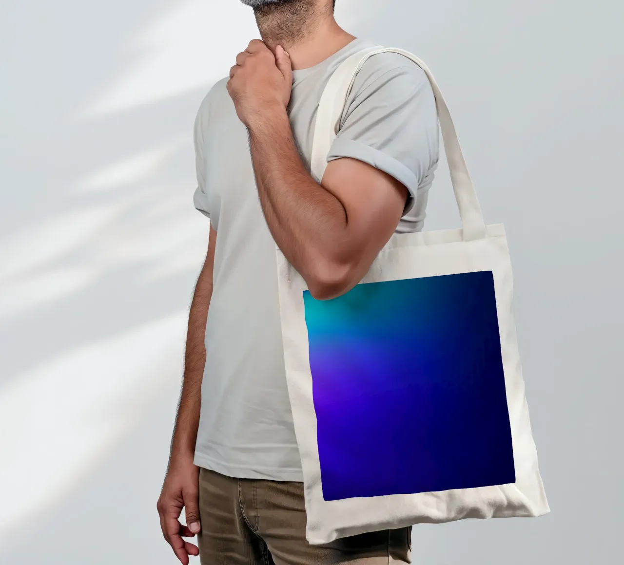 Bright abstract background with gradient shades of blue tote bag by DesignDoodle