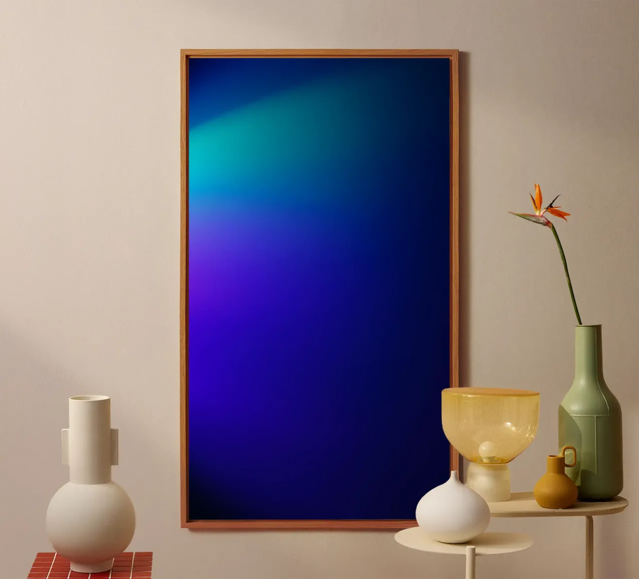 Bright abstract background with gradient shades of blue alu-dibond by DesignDoodle