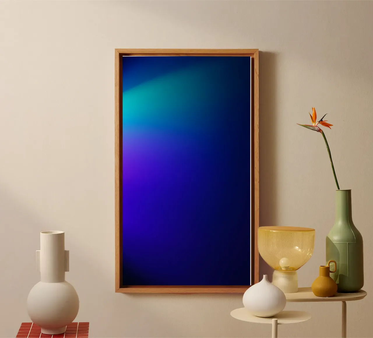 Bright abstract background with gradient shades of blue canvas by DesignDoodle