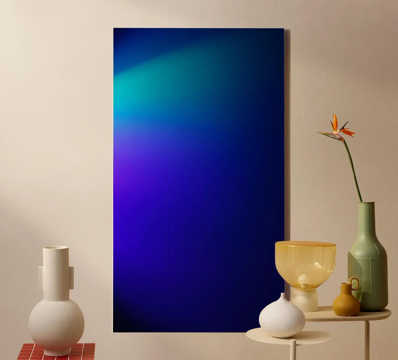 Bright abstract background with gradient shades of blue canvas by DesignDoodle