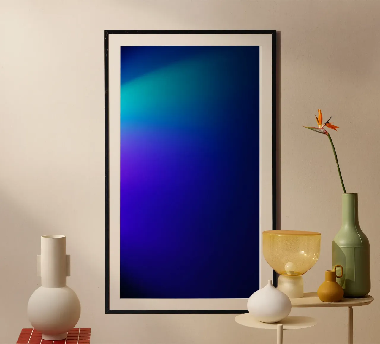 Heldere abstracte achtergrond met verlopen blauwtinten hahnemühle van DesignDoodle