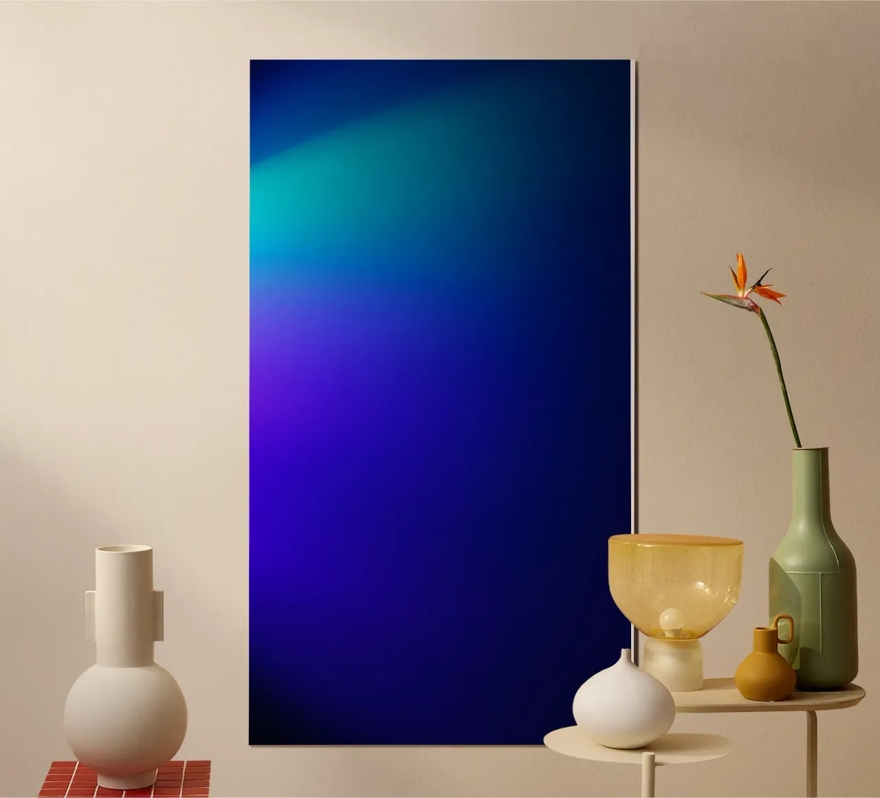 Heldere abstracte achtergrond met verlopen blauwtinten hahnemühle van DesignDoodle