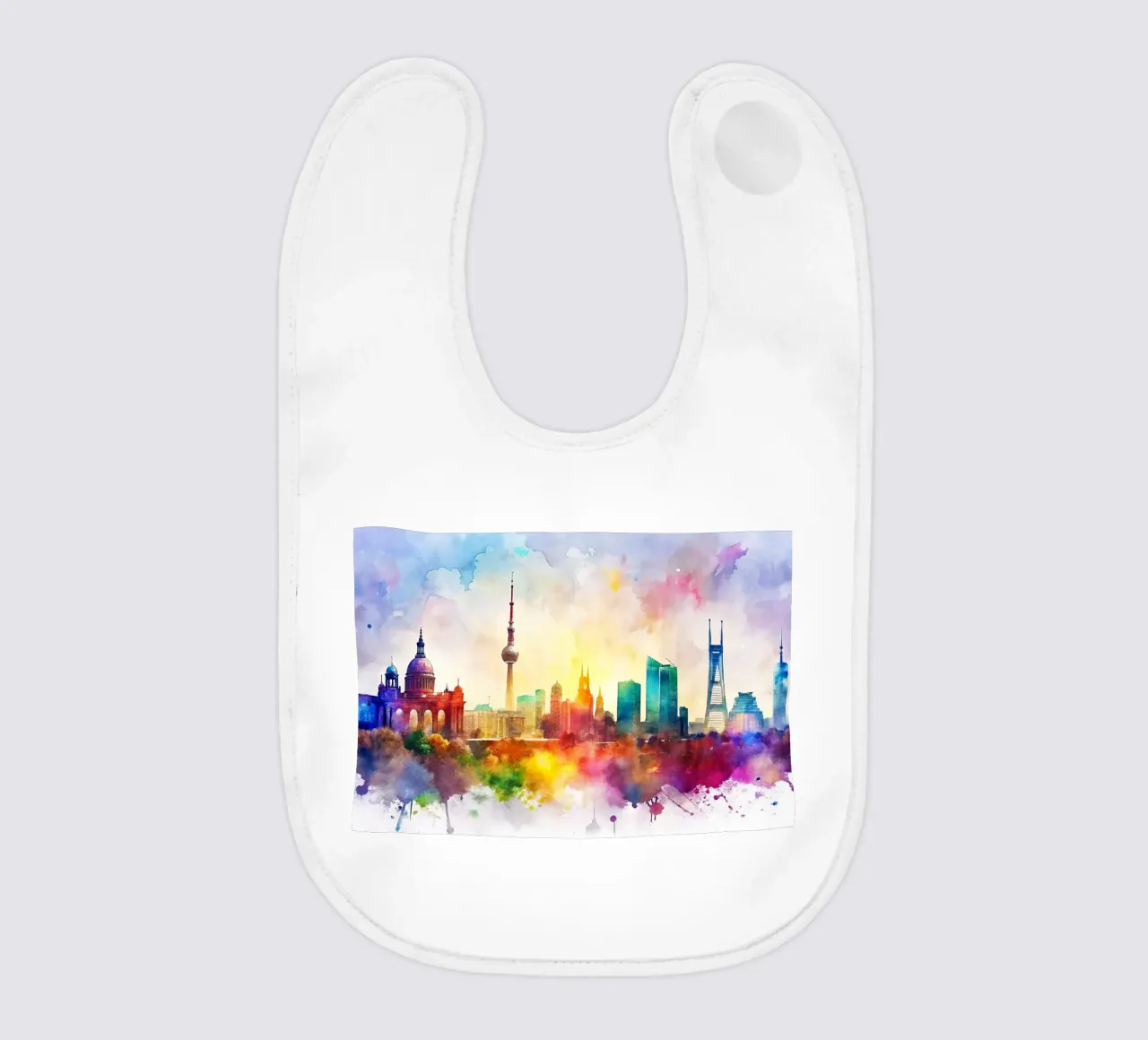 Lo skyline di Berlino in acquerello bavaglino da ARTVI-SHOP