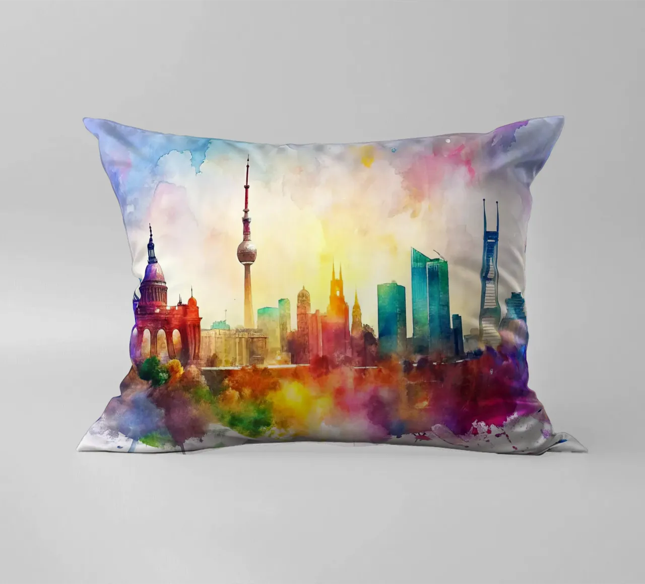 Lo skyline di Berlino in acquerello cuscino da ARTVI-SHOP