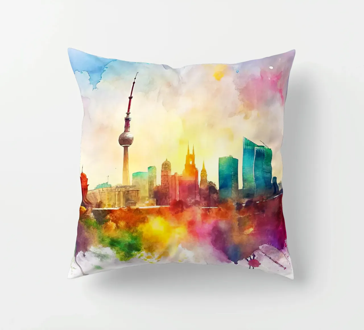 Lo skyline di Berlino in acquerello cuscino da ARTVI-SHOP