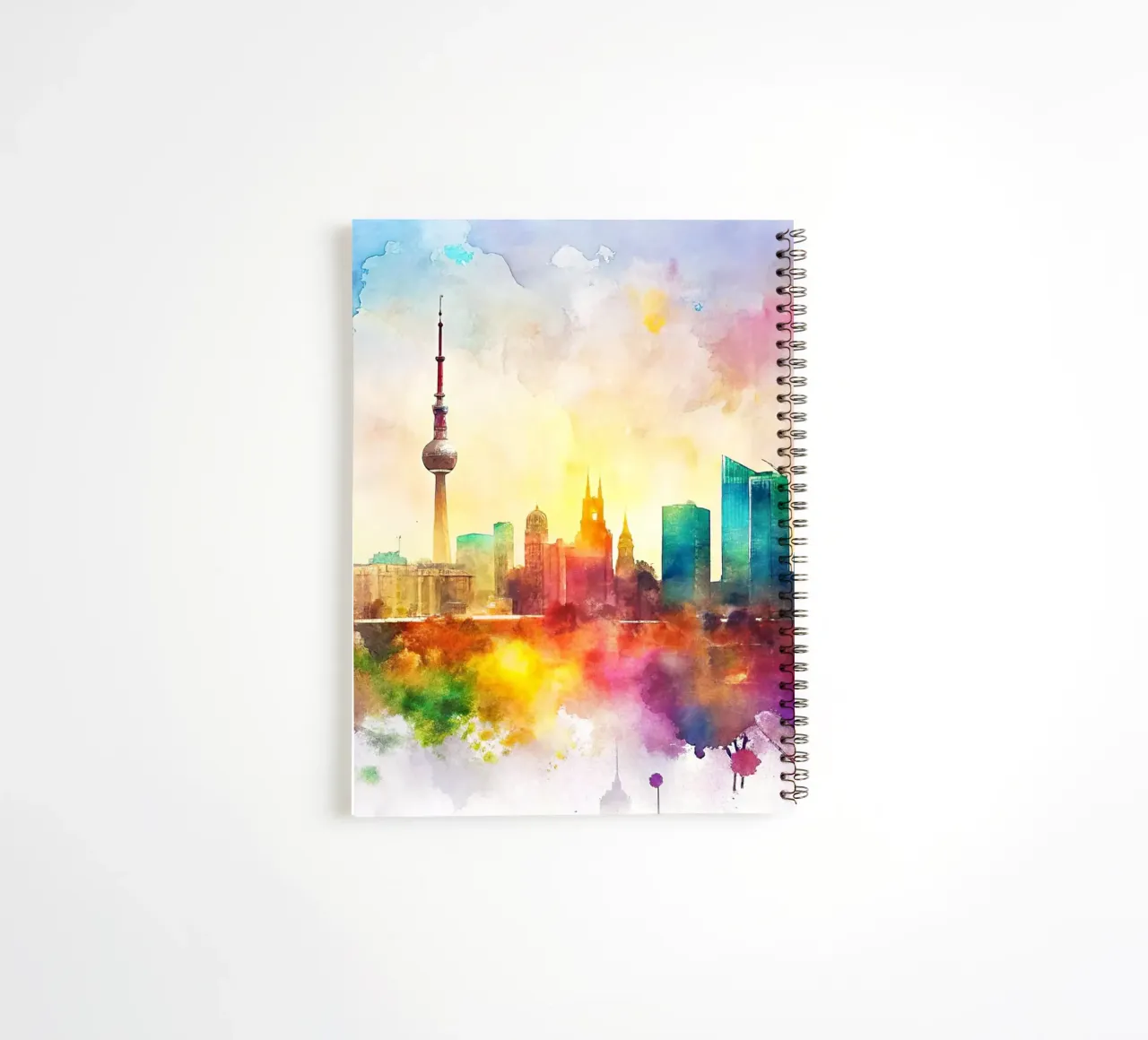 Berlin skyline in watercolor spiral notebook by 🎁 ARTVI-SHOP