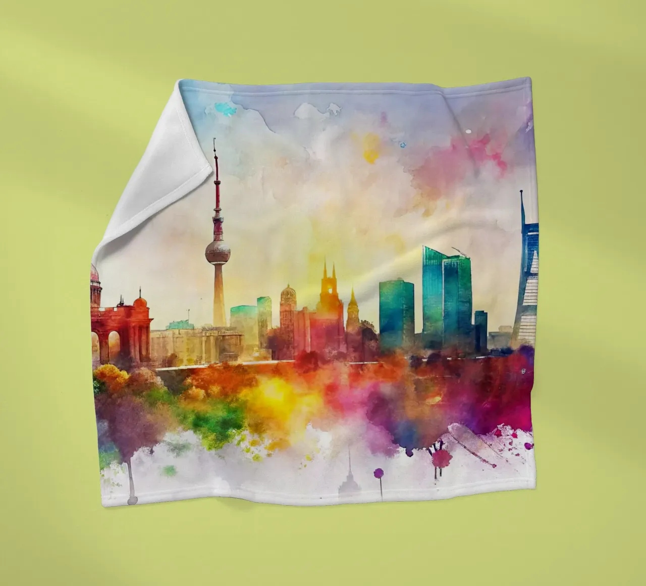 Lo skyline di Berlino in acquerello coperta in pile da 🎁 ARTVI-SHOP