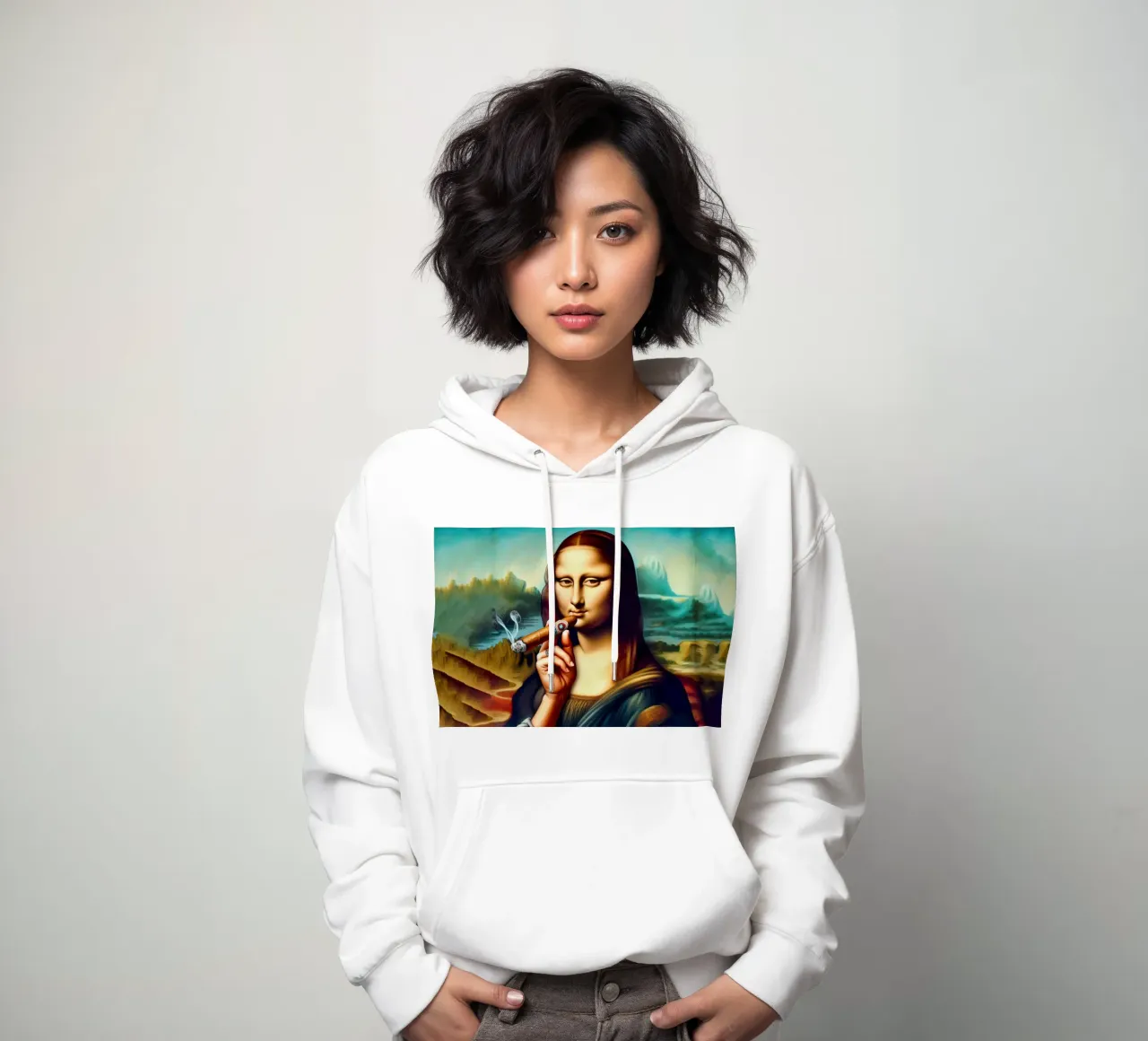 The Mona Lisa cigar felpa con cappuccio da 🎁 ARTVI-SHOP