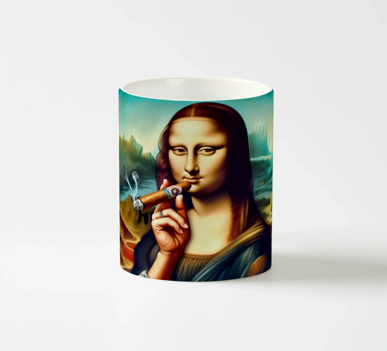 The Mona Lisa cigar tazza in ceramica da 🎁 ARTVI-SHOP