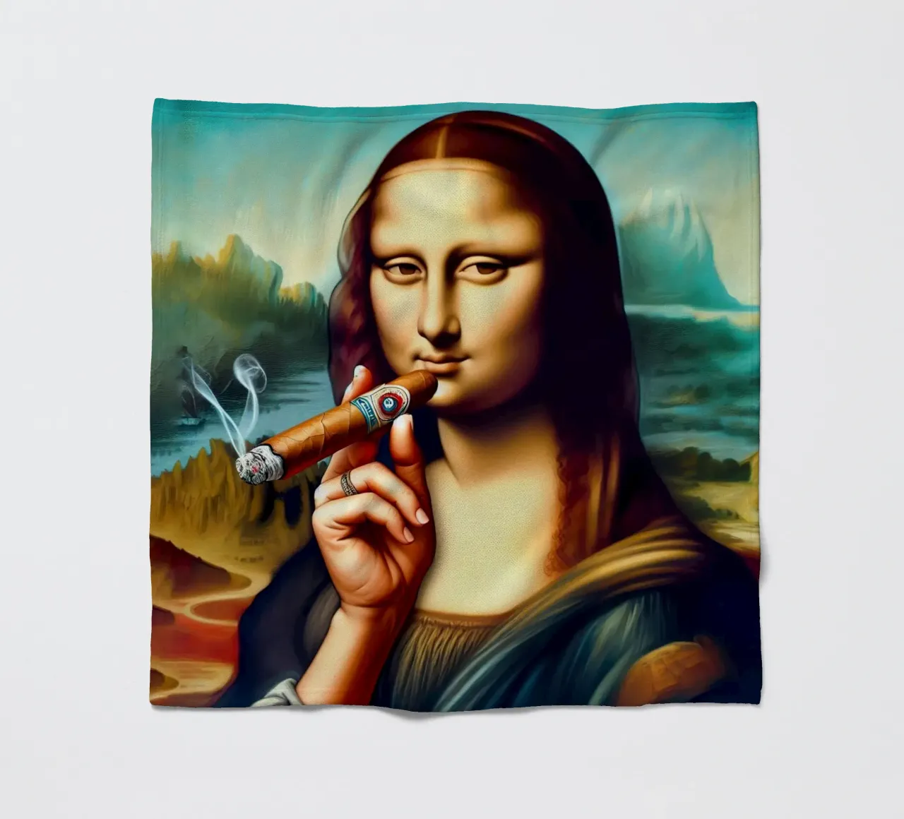 The Mona Lisa cigar coperta in pile da 🎁 ARTVI-SHOP