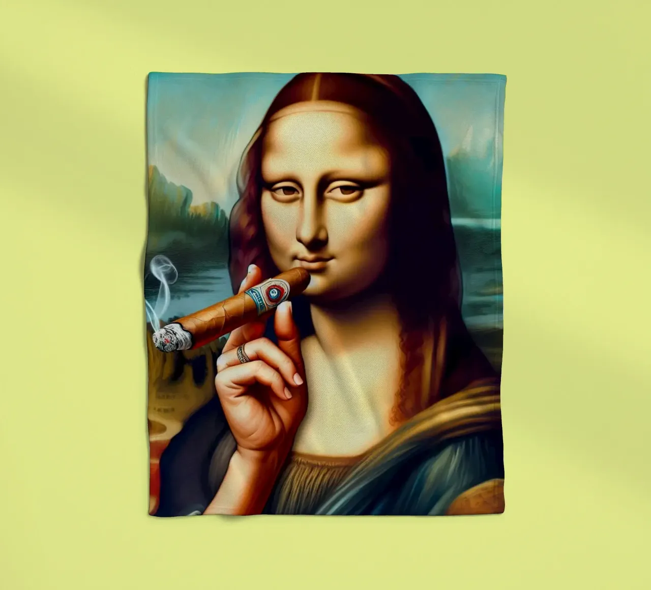 The Mona Lisa cigar coperta in pile da 🎁 ARTVI-SHOP