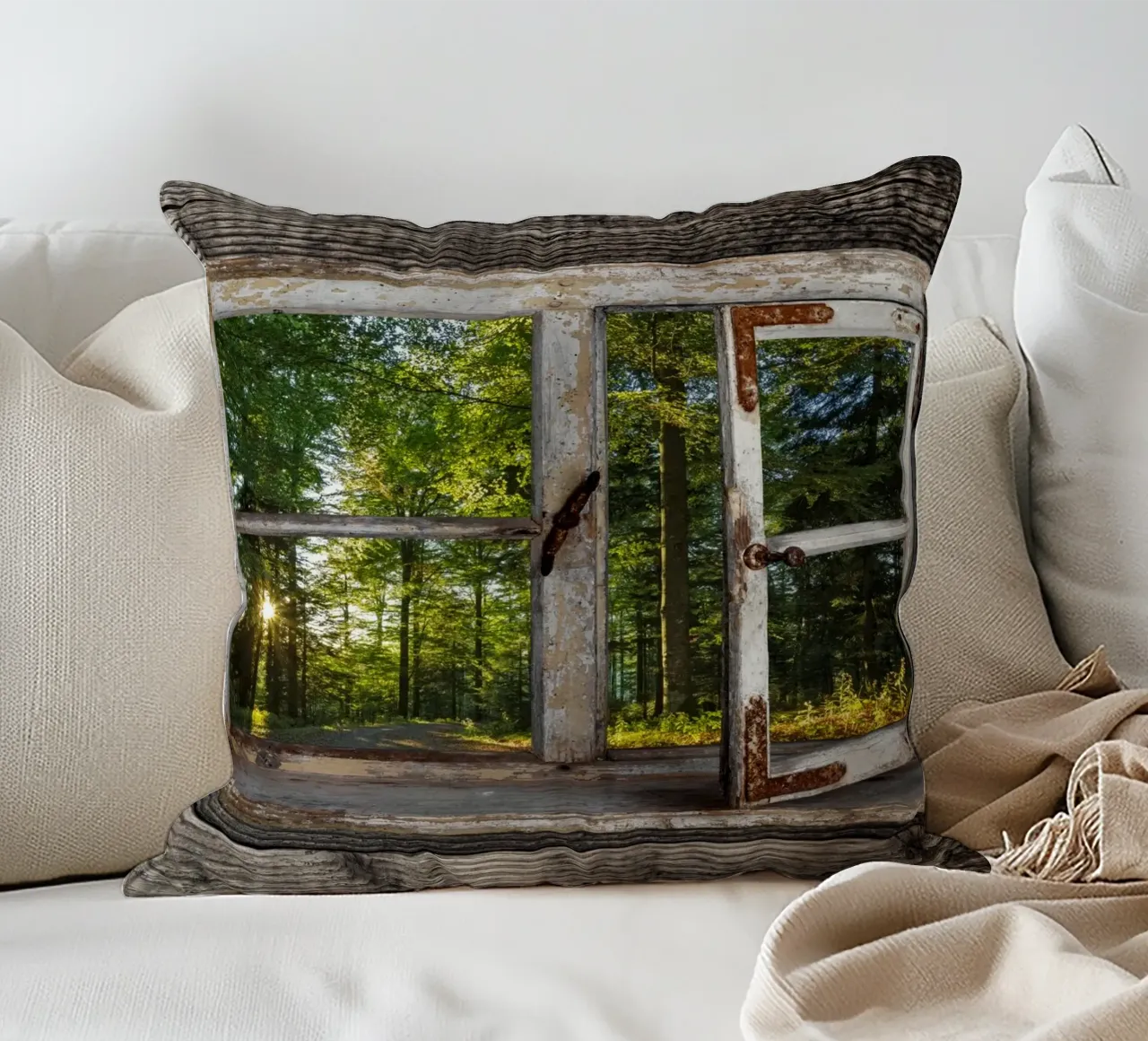 Fensterblick in den Wald cuscino da Juergen Wiesler