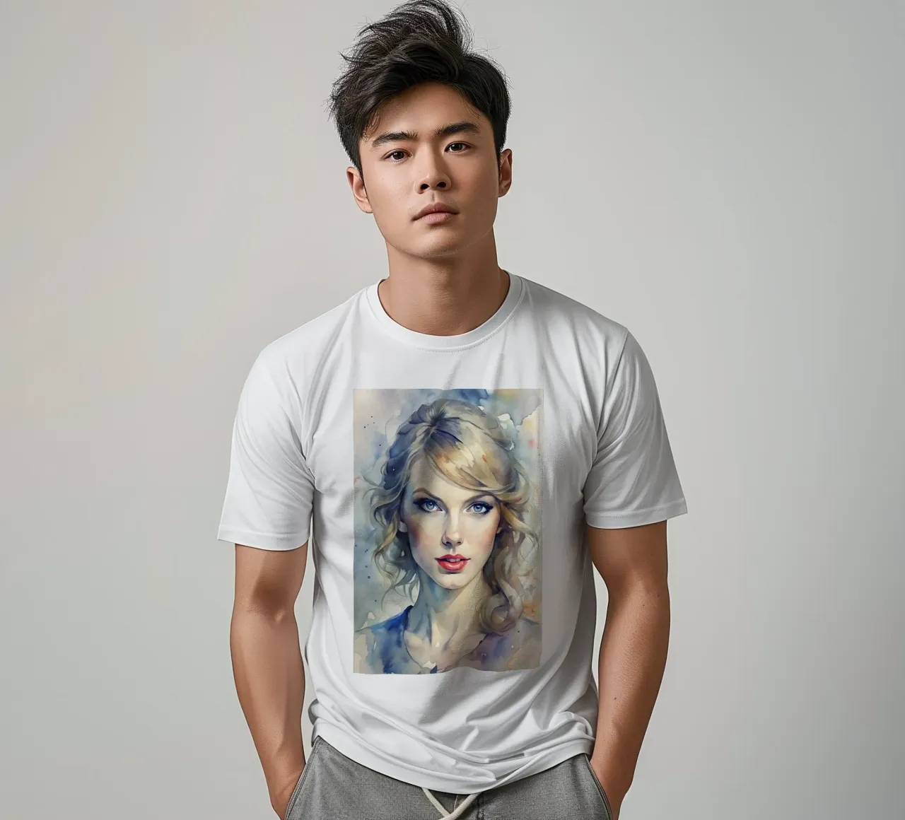 Taylor Swift in acquerello t-shirt da 🎁 NOBELART