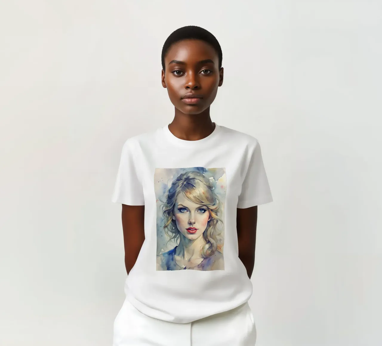 Taylor Swift in acquerello t-shirt da 🎁 NOBELART
