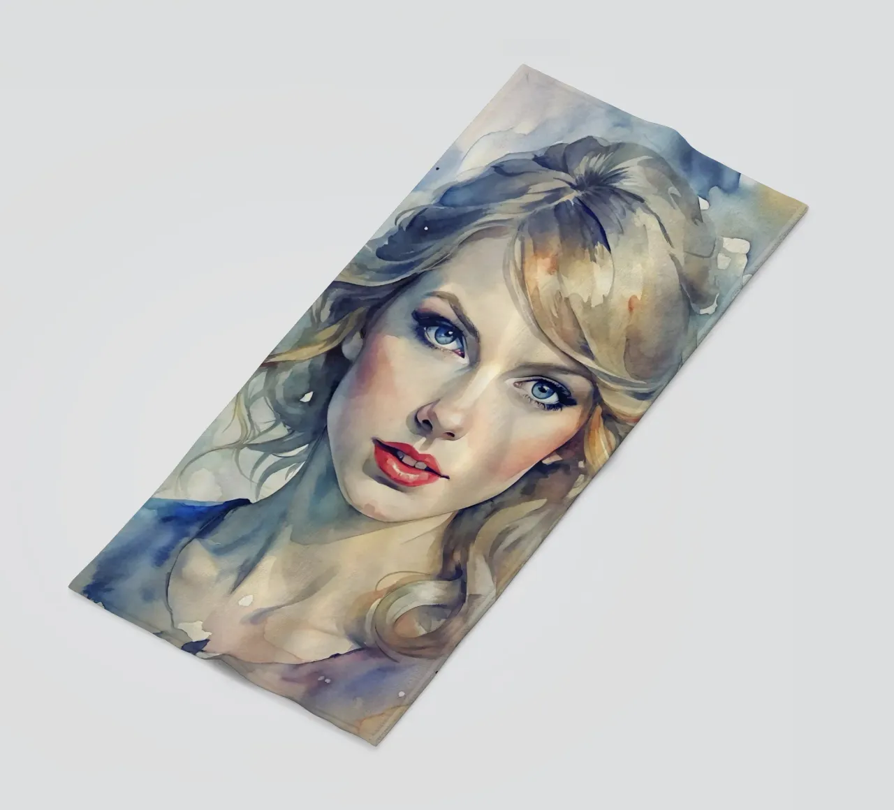 Taylor Swift in acquerello telo mare da ARTVI-SHOP