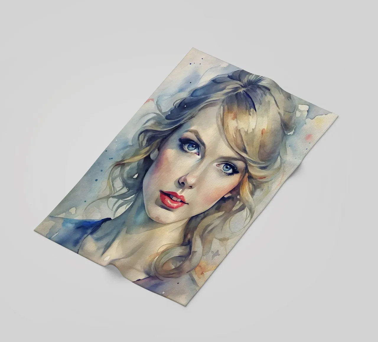 Taylor Swift in acquerello telo mare da 🎁 NOBELART