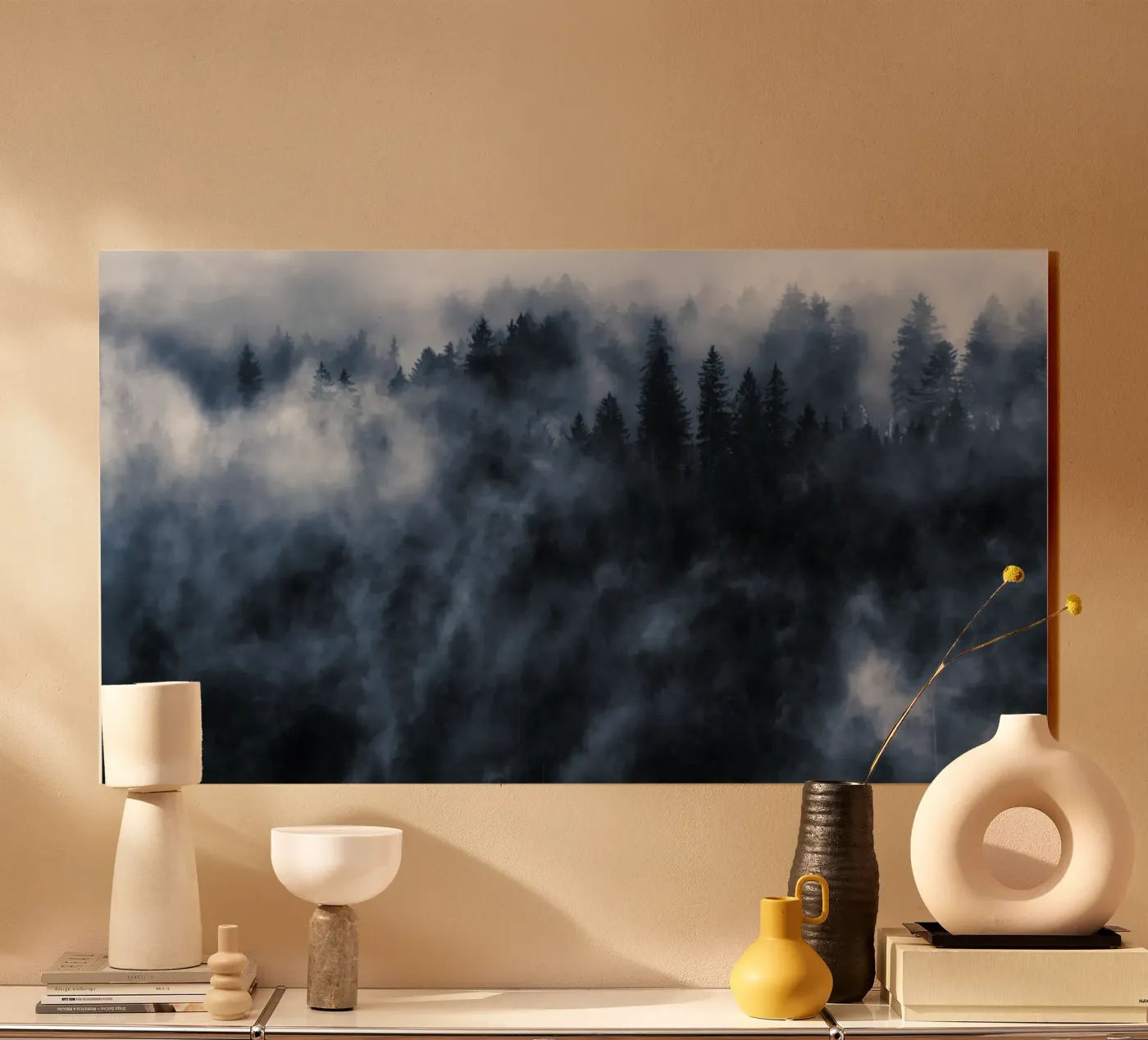 Nevelwoud acryl van Juergen Wiesler