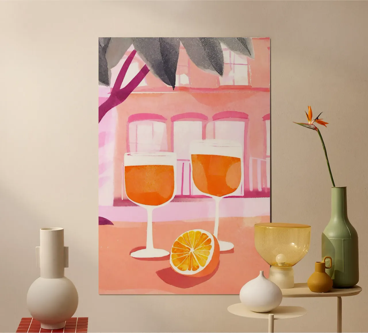 Sunny sundowner poster con telaio in alluminio da Ohkimiko