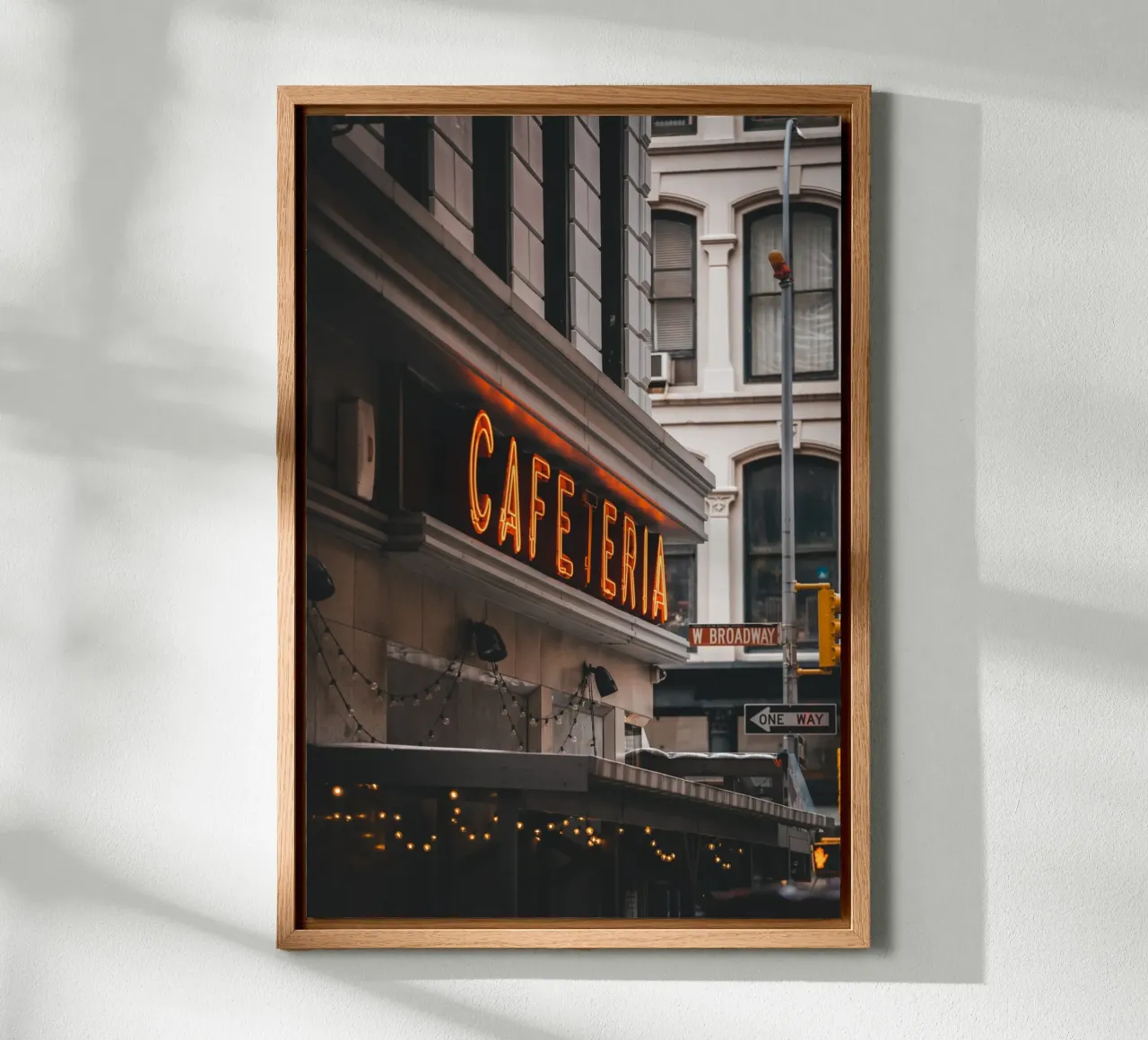 Cafetaria in New Yorkse stijl canvas met Baklijst van fokusfernweh
