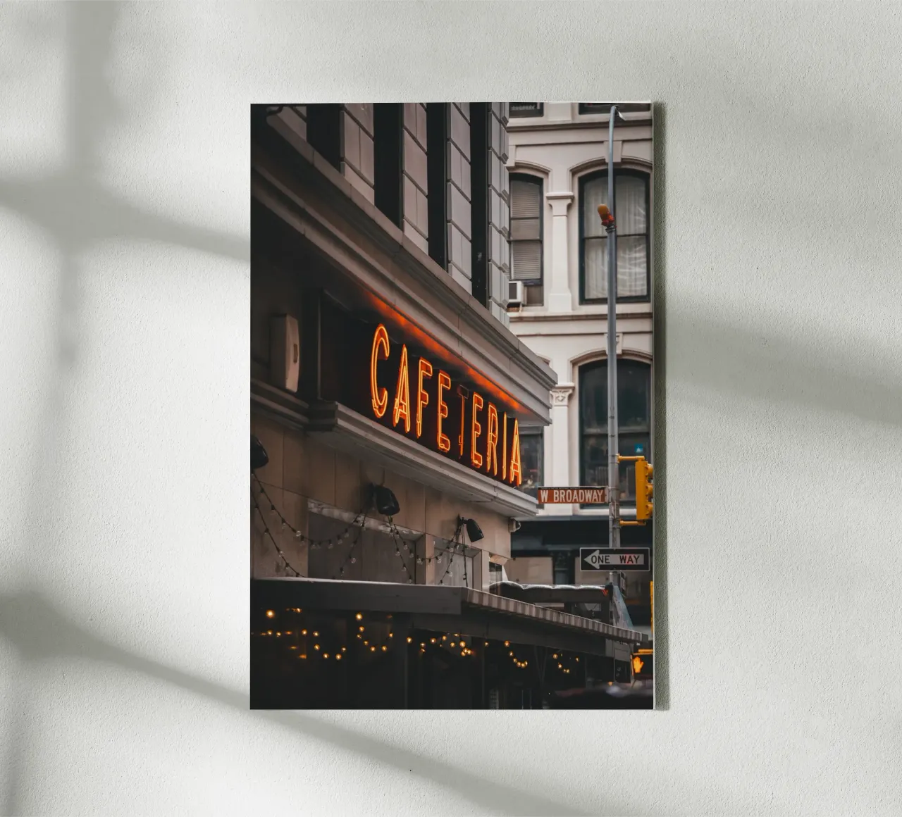 Cafetaria in New Yorkse stijl canvas met Baklijst van fokusfernweh