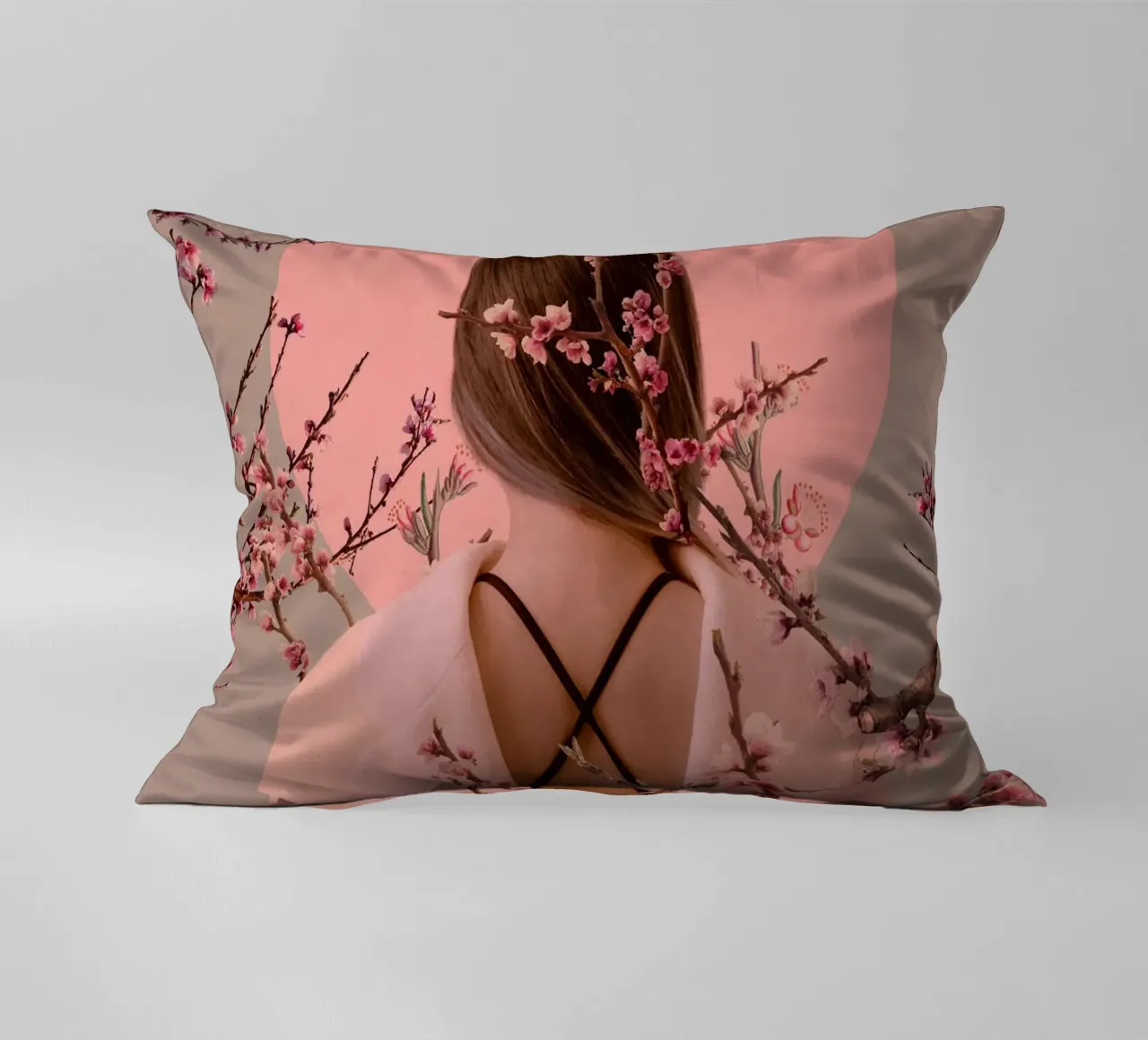 Peach Blossoms of Veria cuscino da Frank Moth