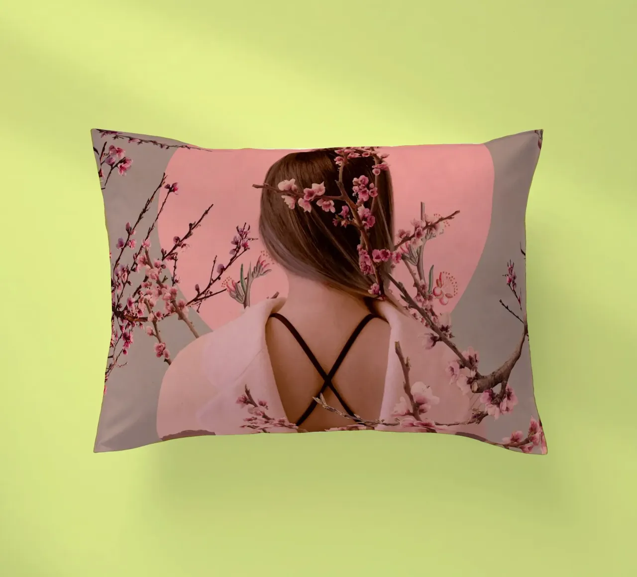 Peach Blossoms of Veria cuscino da Frank Moth