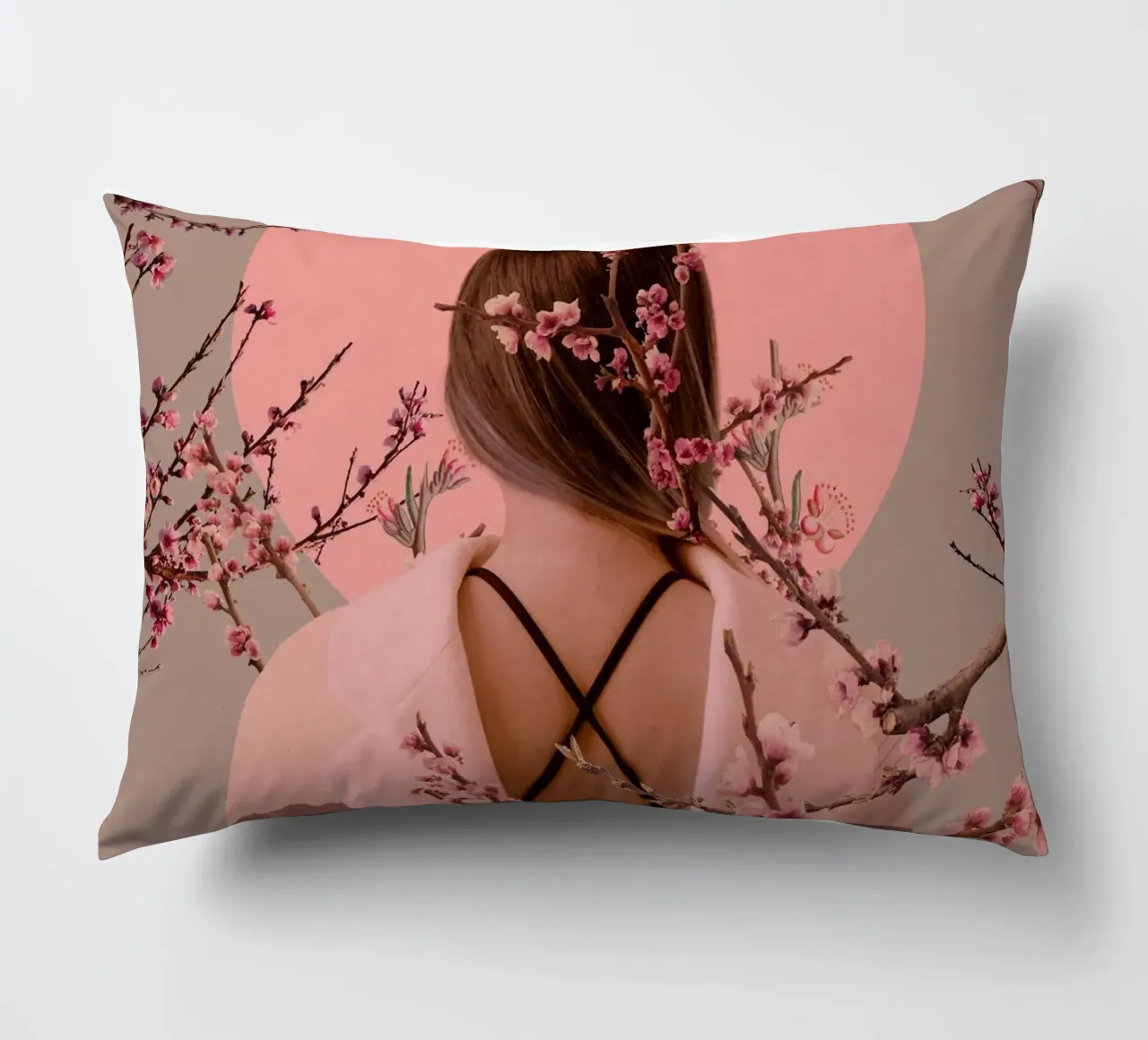 Peach Blossoms of Veria cuscino da Frank Moth