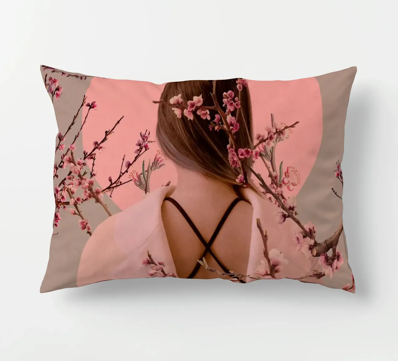 Peach Blossoms of Veria cuscino da Frank Moth