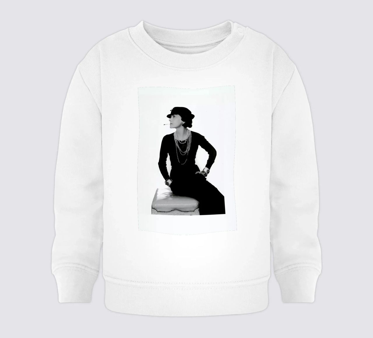 Coco Chanel, 1972 sudadera de bebé de Gallery Print and Art Limited