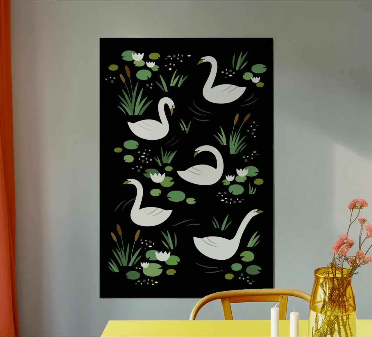 Swan Lake poster con telaio in plastica da A Nordic Girl