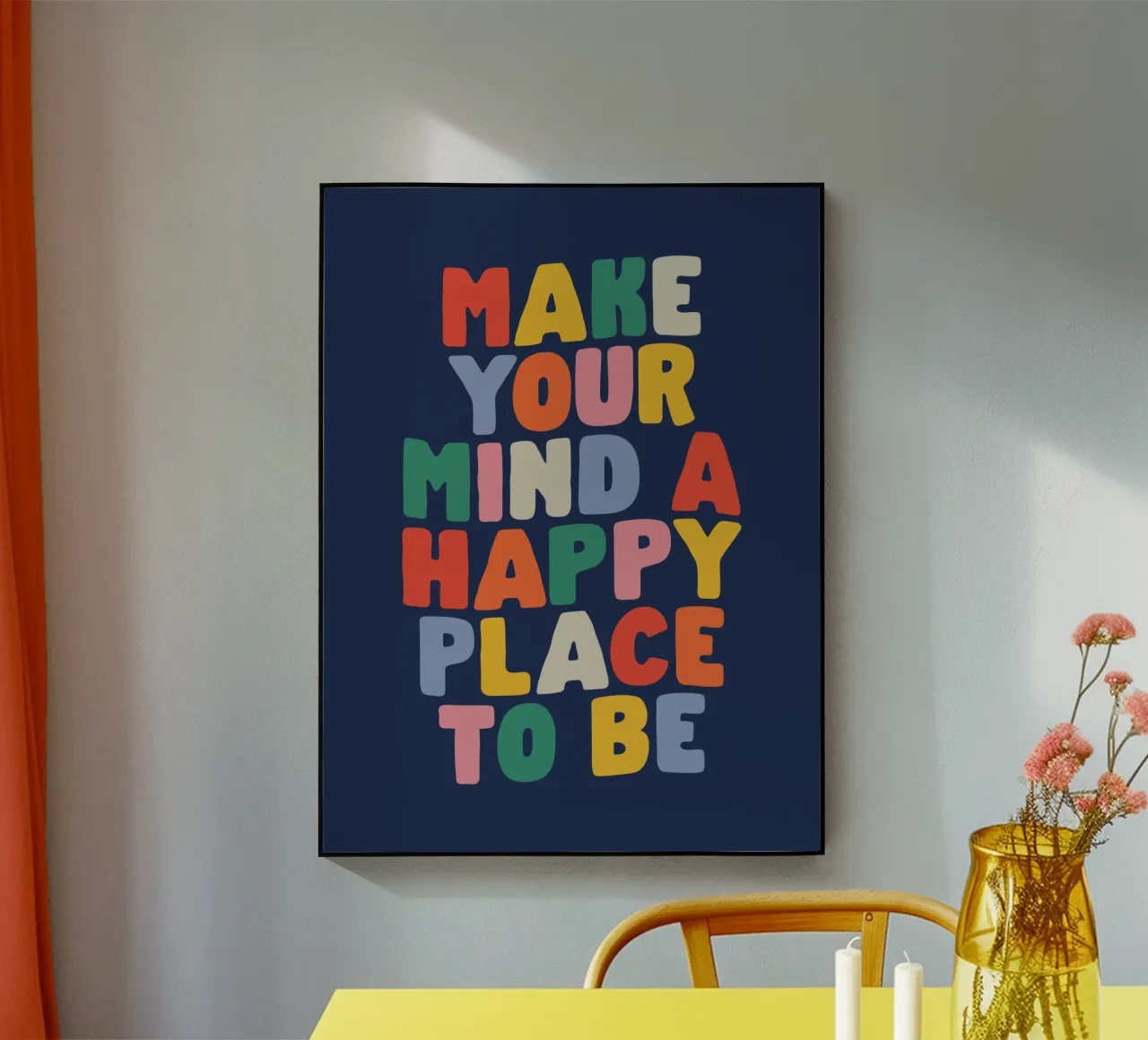 Rendi la tua mente un luogo felice per essere consapevole Motivazione Design plexiglass da THE MOTIVATED TYPE