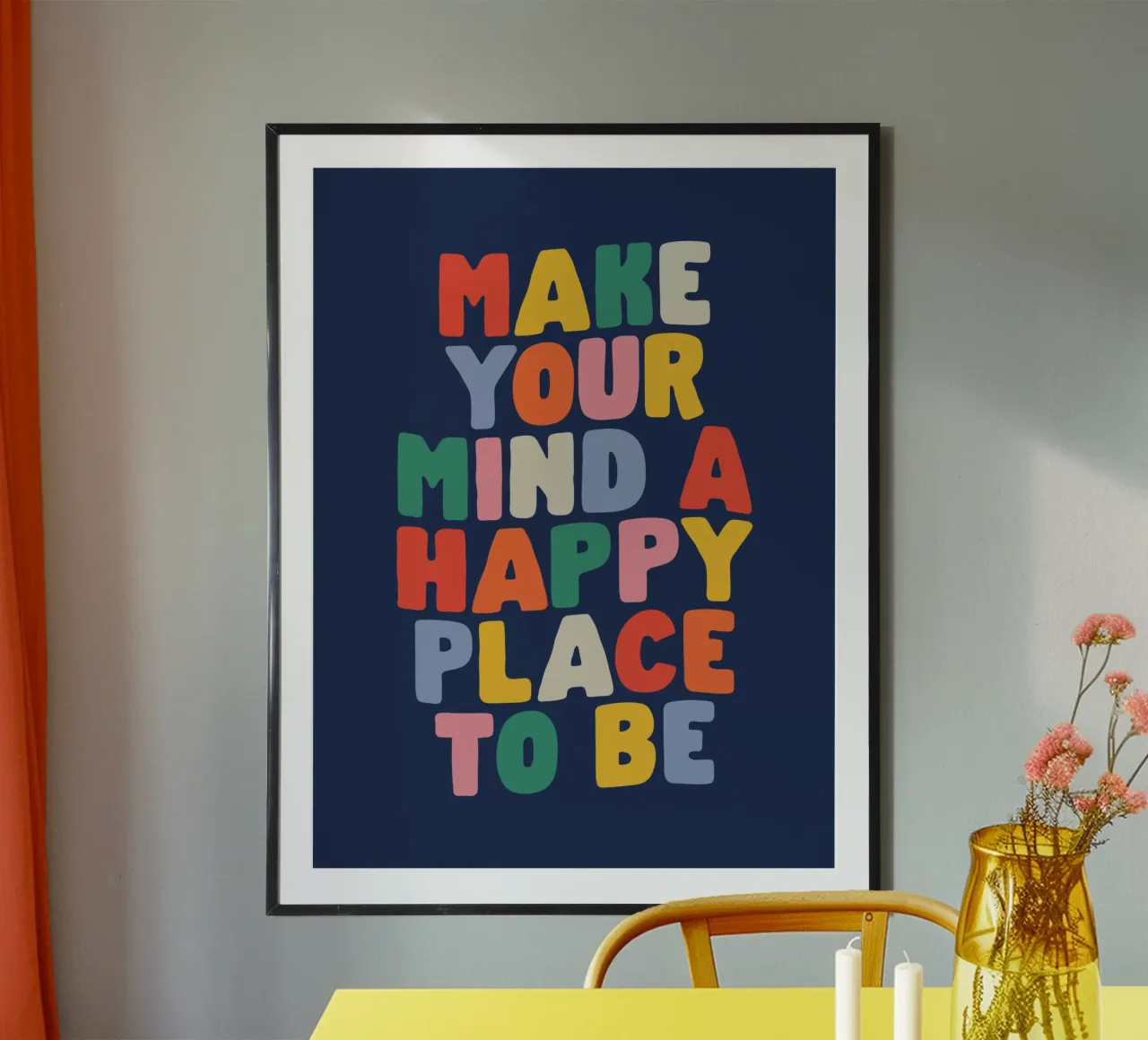 Machen Sie Ihren Geist zu einem glücklichen Ort der Achtsamkeit Motivation Design Hahnemühle von THE MOTIVATED TYPE