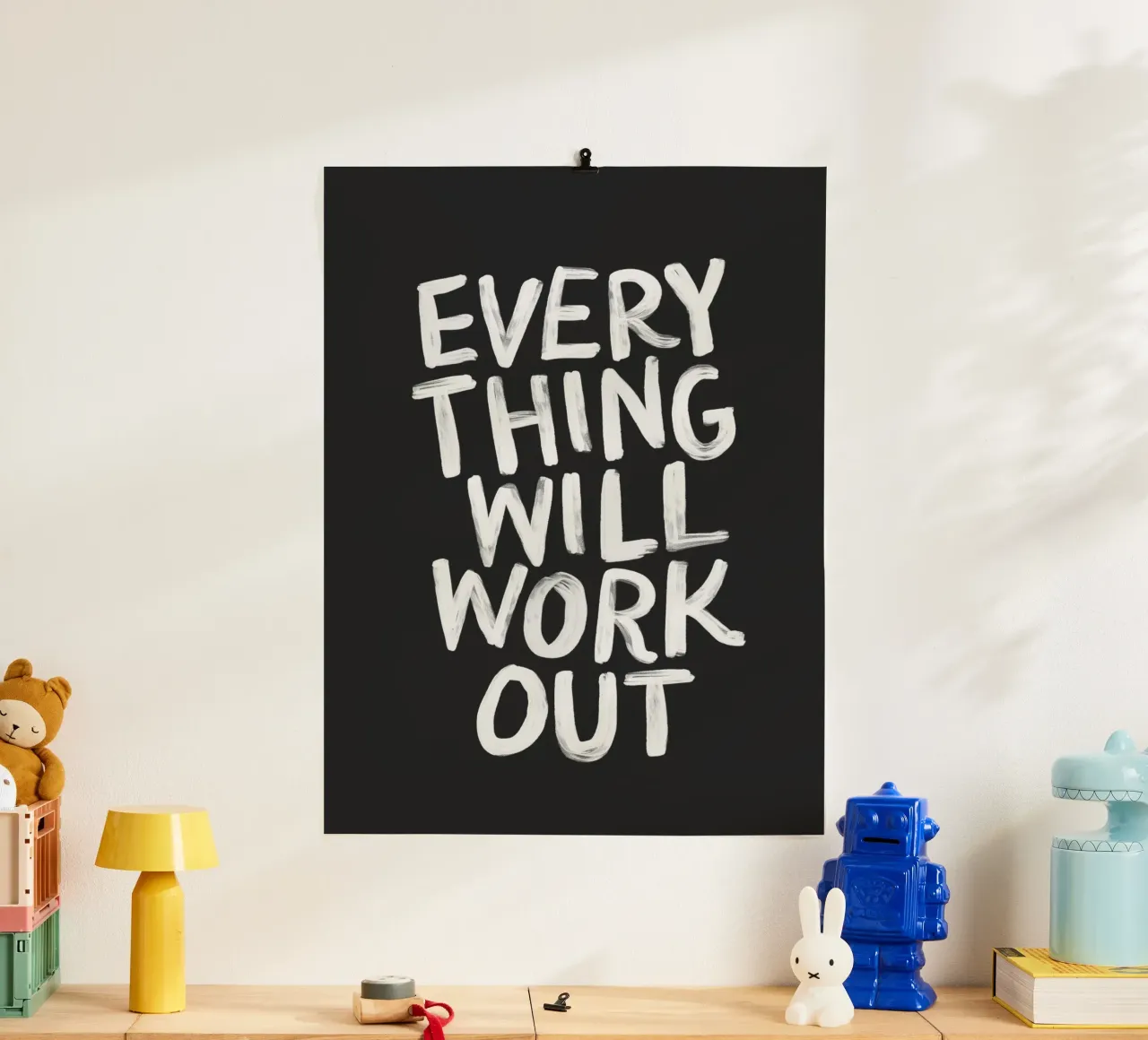 Tutto si risolverà in una positiva tipografia minimalista carta hahnemühle da THE MOTIVATED TYPE